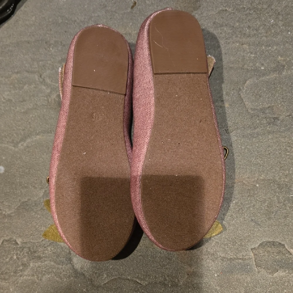 Joyfolie Girls' Pink Mary Jane Shoes with Floral Accent Size 13